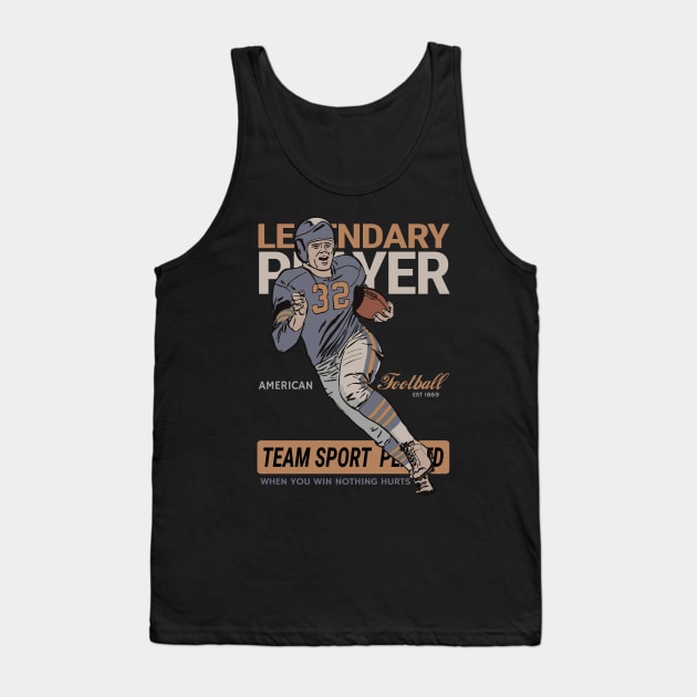 Classic Legendary Football Player Tank Top by KewaleeTee